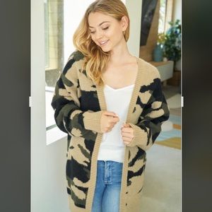 Oversized camo cardigan